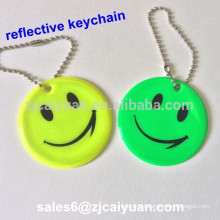 smilling face reflective keychain